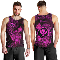 Hawaii Men Tank Top Turtle Mix Polynesian Plumeria Pink Version LT14 - Polynesian Pride