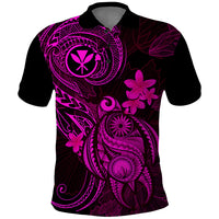 Hawaii Polo Shirt Turtle Mix Polynesian Plumeria Pink Version LT14 Pink - Polynesian Pride