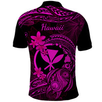 Hawaii Polo Shirt Turtle Mix Polynesian Plumeria Pink Version LT14 - Polynesian Pride