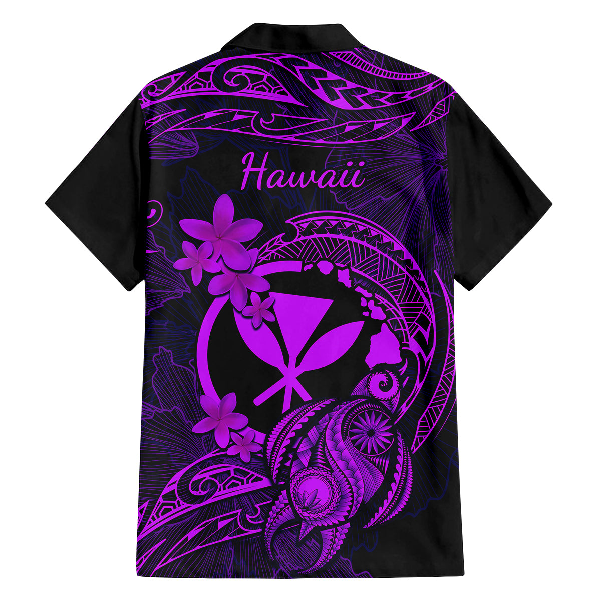 hawaii-family-matching-off-shoulder-maxi-dress-and-hawaiian-shirt-turtle-mix-polynesian-plumeria-purple-version