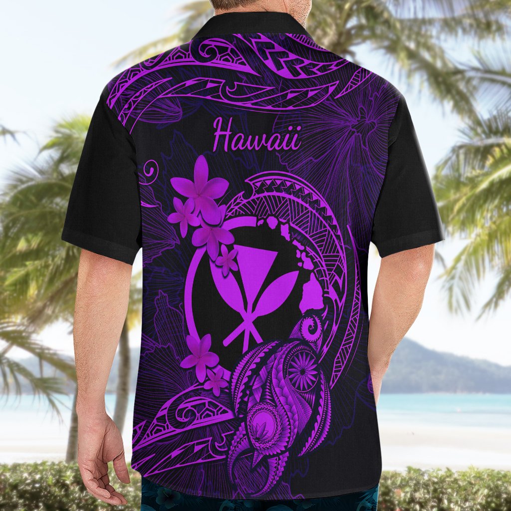 Hawaii Hawaiian Shirt Turtle Mix Polynesian Plumeria Purple Version LT14 - Polynesian Pride