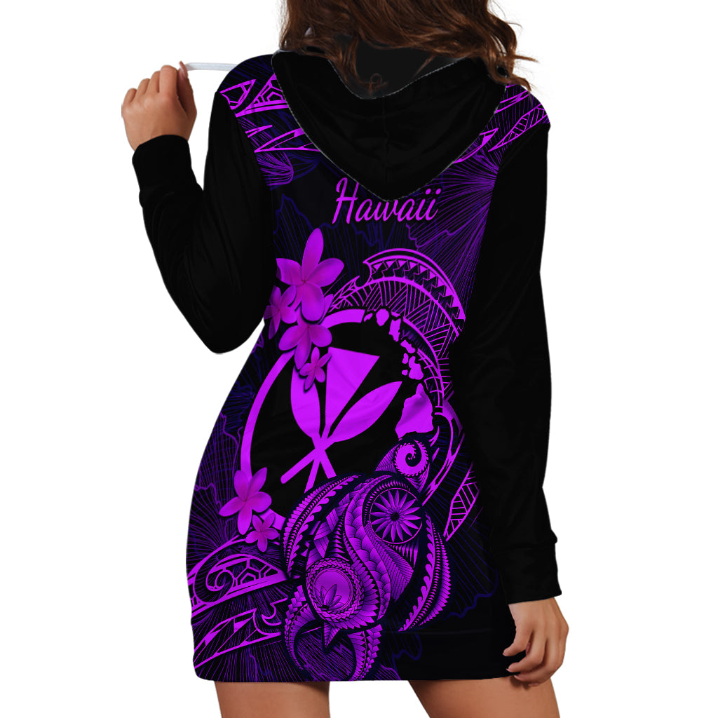 Hawaii Hoodie Dress Turtle Mix Polynesian Plumeria Purple Version LT14 - Polynesian Pride