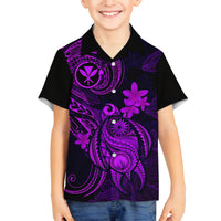 Hawaii Kid Hawaiian Shirt Turtle Mix Polynesian Plumeria Purple Version LT14 - Polynesian Pride