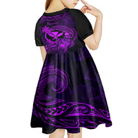 Hawaii Kid Short Sleeve Dress Turtle Mix Polynesian Plumeria Purple Version LT14 - Polynesian Pride