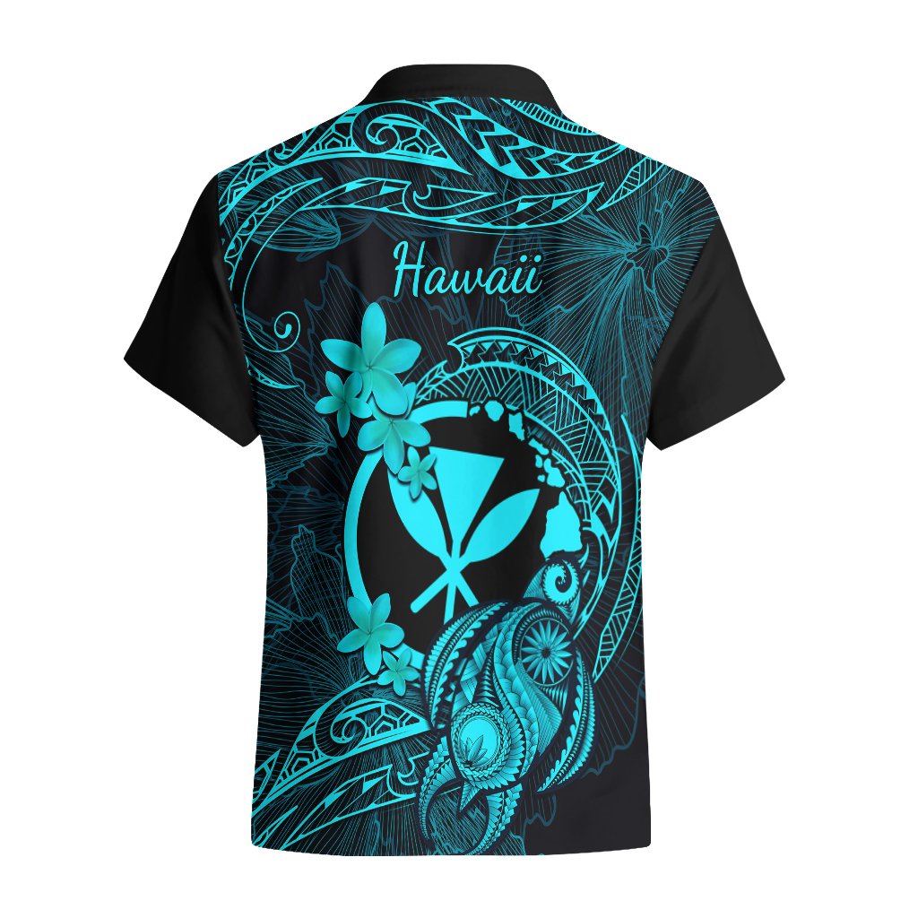 Hawaii Hawaiian Shirt Turtle Mix Polynesian Plumeria Turquoise Version LT14 - Polynesian Pride