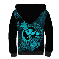 Hawaii Sherpa Hoodie Turtle Mix Polynesian Plumeria Turquoise Version LT14 - Polynesian Pride