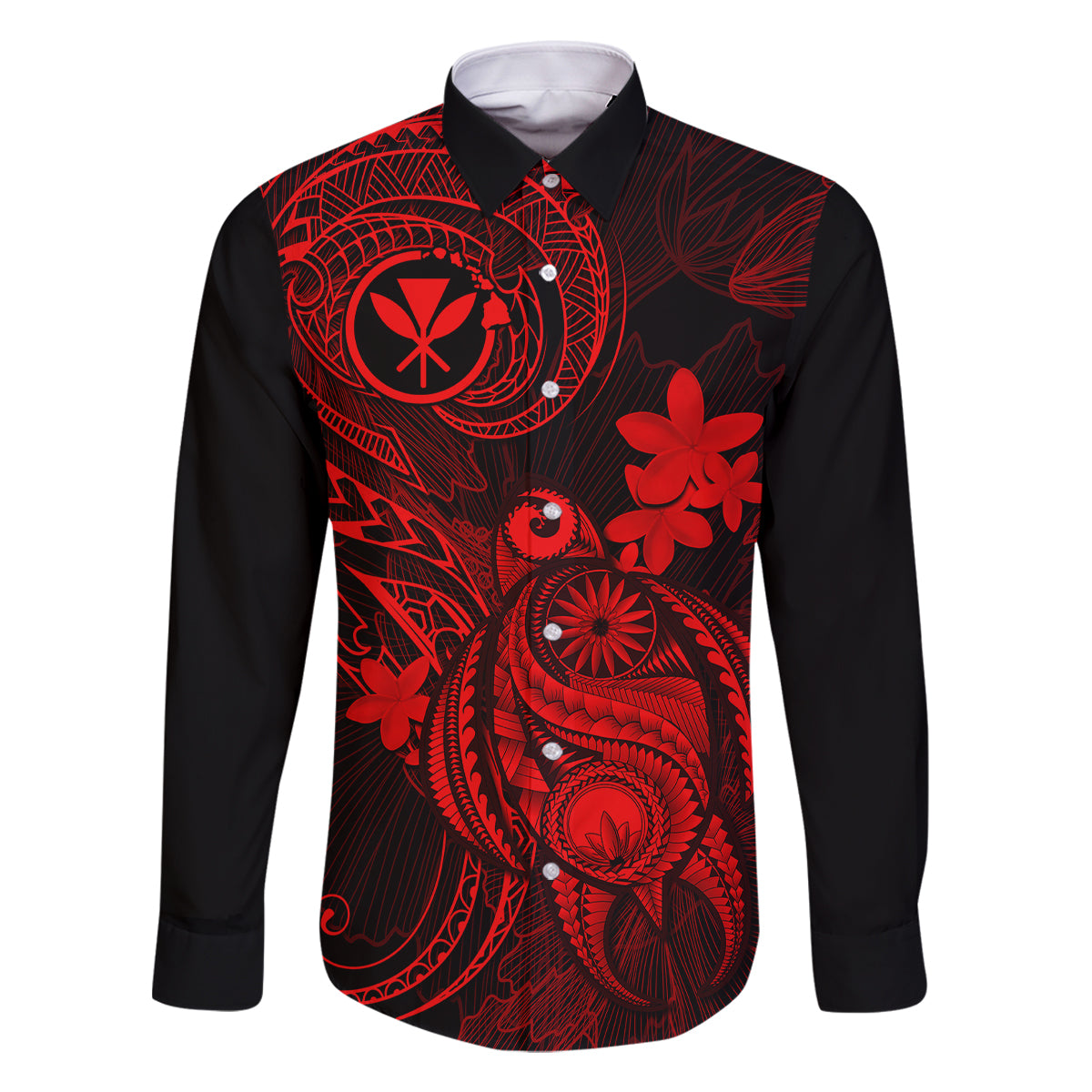 hawaii-family-matching-mermaid-dress-and-hawaiian-shirt-turtle-mix-polynesian-plumeria-red-version