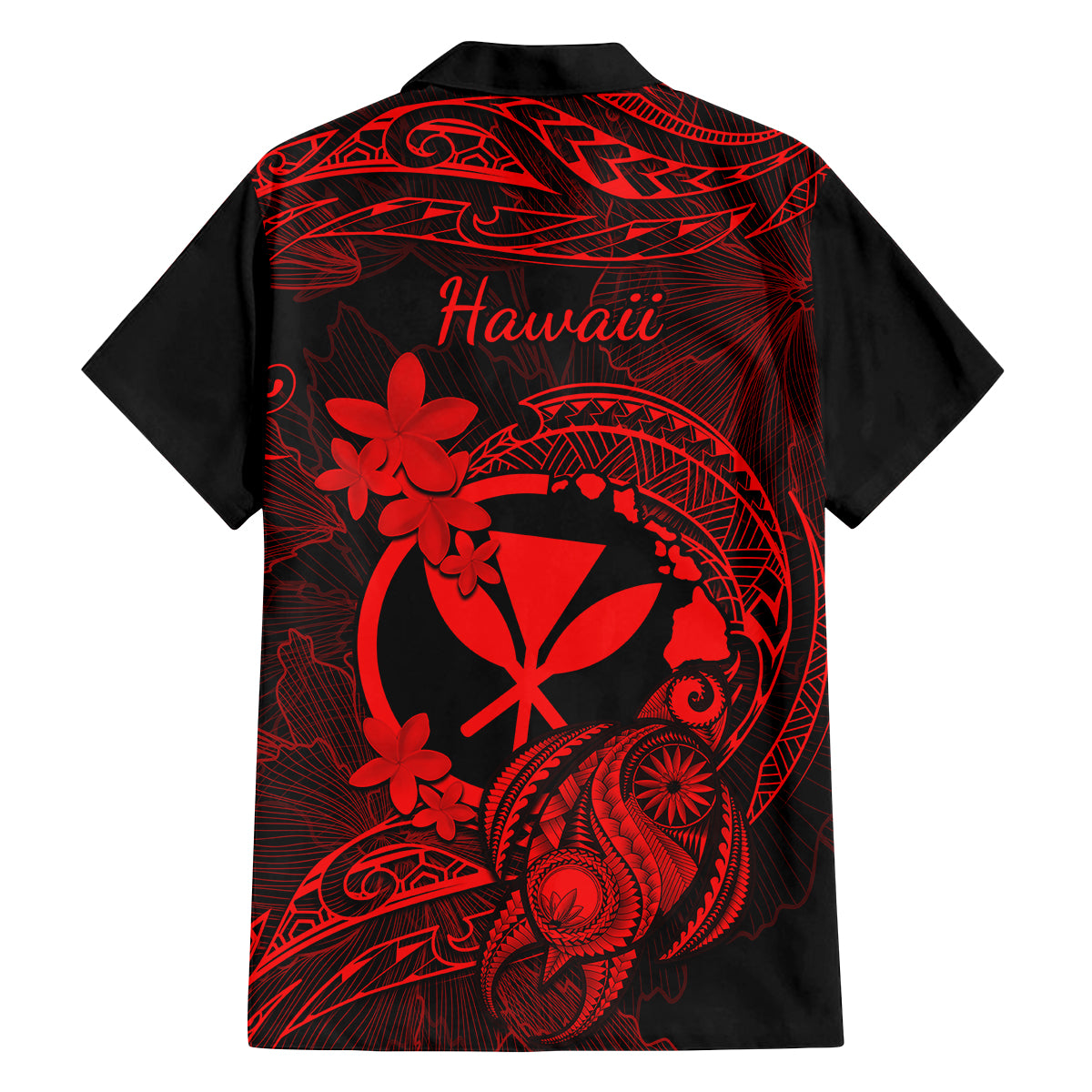Hawaii Kid Hawaiian Shirt Turtle Mix Polynesian Plumeria Red Version LT14 - Polynesian Pride