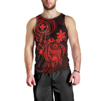 Hawaii Men Tank Top Turtle Mix Polynesian Plumeria Red Version LT14 - Polynesian Pride