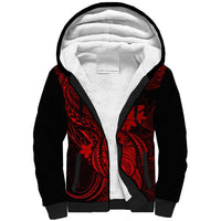 Hawaii Sherpa Hoodie Turtle Mix Polynesian Plumeria Red Version LT14 Unisex Red - Polynesian Pride