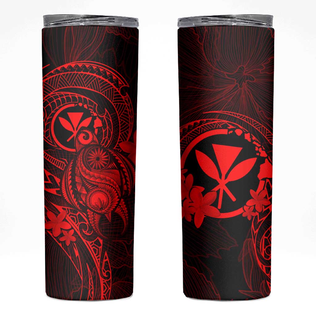 Hawaii Skinny Tumbler Turtle Mix Polynesian Plumeria Red Version