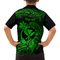 hawaii-family-matching-off-shoulder-short-dress-and-hawaiian-shirt-turtle-mix-polynesian-plumeria-green-version