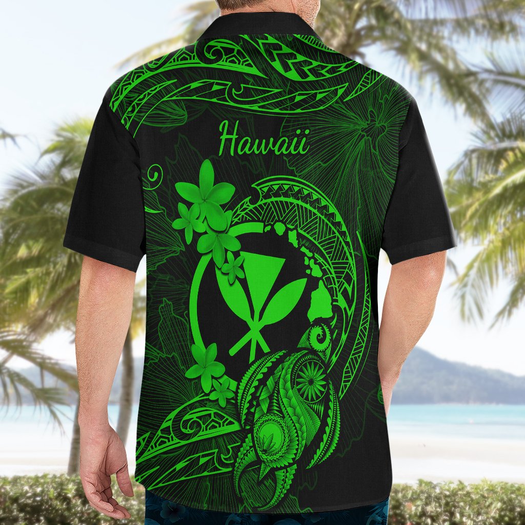 Hawaii Hawaiian Shirt Turtle Mix Polynesian Plumeria Green Version LT14 - Polynesian Pride