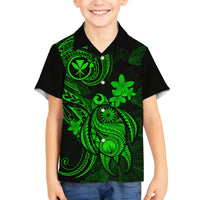Hawaii Kid Hawaiian Shirt Turtle Mix Polynesian Plumeria Green Version LT14 - Polynesian Pride