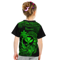 Hawaii Kid T Shirt Turtle Mix Polynesian Plumeria Green Version LT14 - Polynesian Pride
