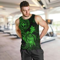 Hawaii Men Tank Top Turtle Mix Polynesian Plumeria Green Version LT14 - Polynesian Pride