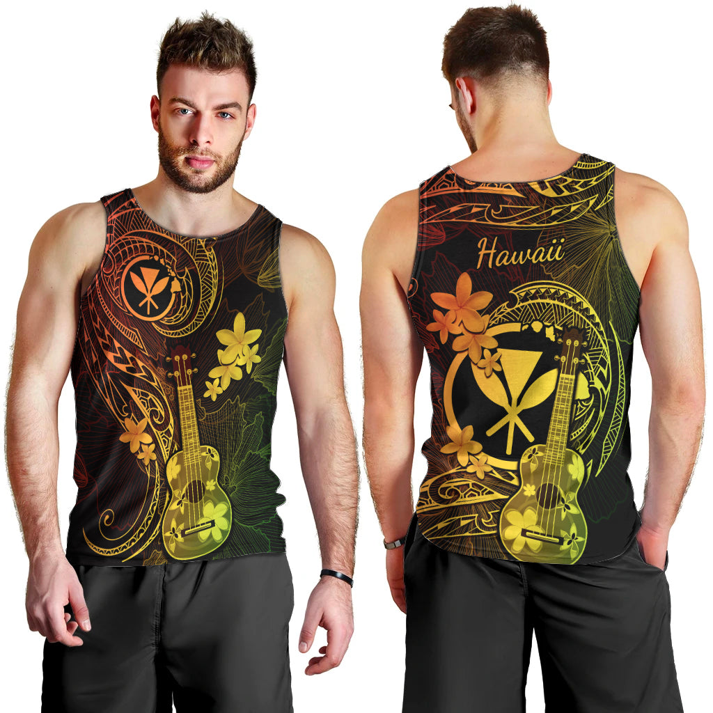 hawaii-men-tank-top-ukulele-mix-polynesian-plumeria-reggae-version