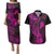 hawaii-couples-matching-puletasi-dress-and-hawaiian-shirt-ukulele-mix-polynesian-plumeria-pink-version