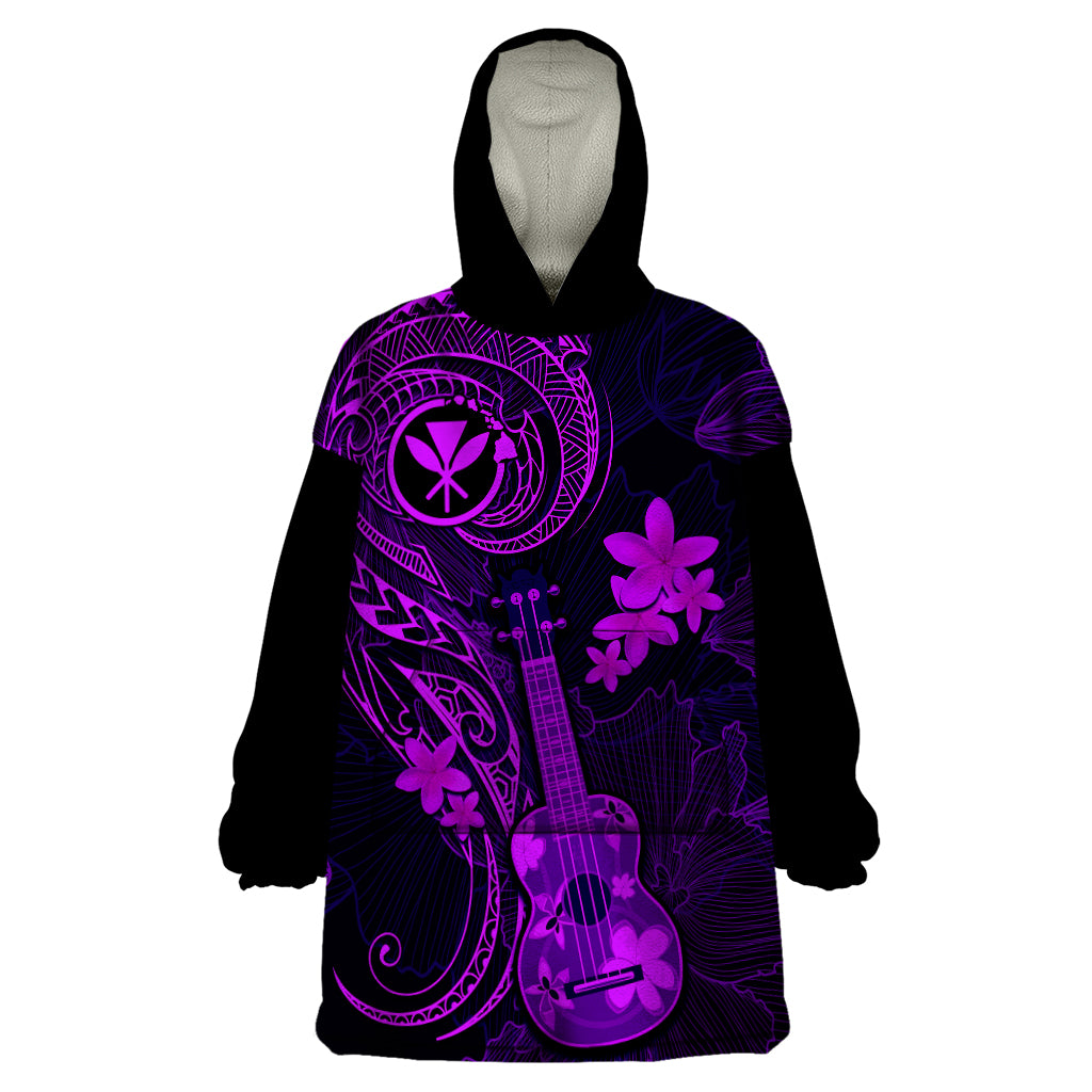 hawaii-wearable-blanket-hoodie-ukulele-mix-polynesian-plumeria-purple-version