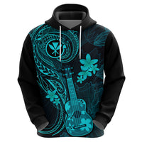 Hawaii Hoodie Ukulele Mix Polynesian Plumeria Turquoise Version LT14 - Polynesian Pride