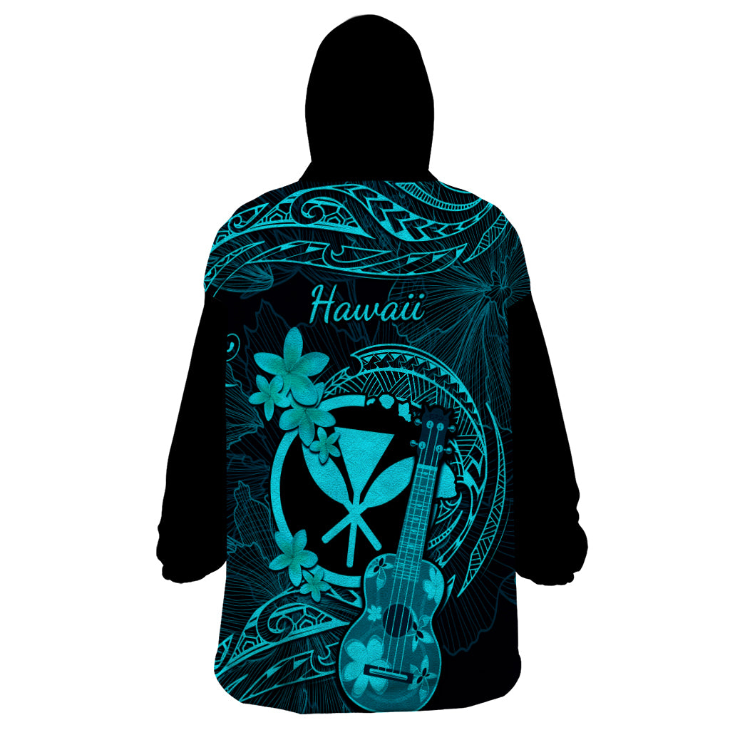 hawaii-wearable-blanket-hoodie-ukulele-mix-polynesian-plumeria-turquoise-version