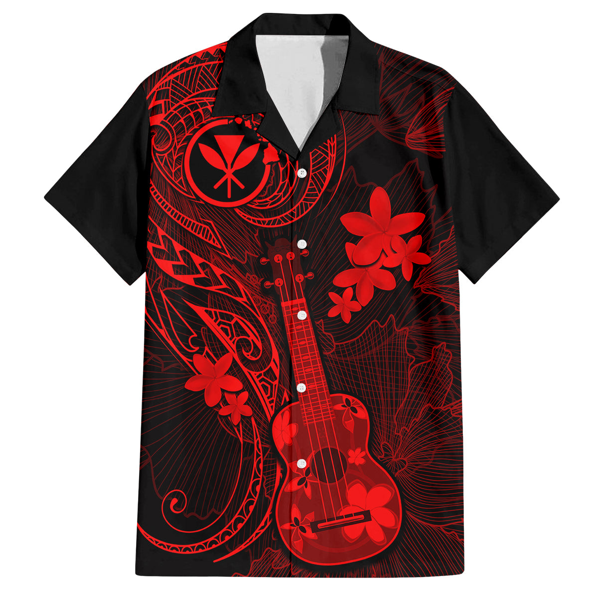 hawaii-kid-hawaiian-shirt-ukulele-mix-polynesian-plumeria-red-version