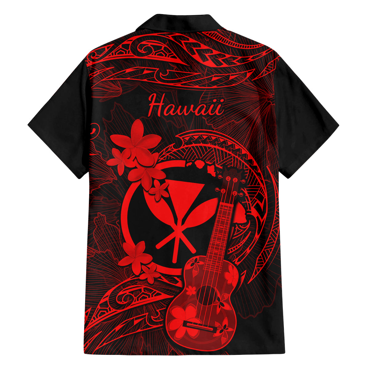hawaii-kid-hawaiian-shirt-ukulele-mix-polynesian-plumeria-red-version