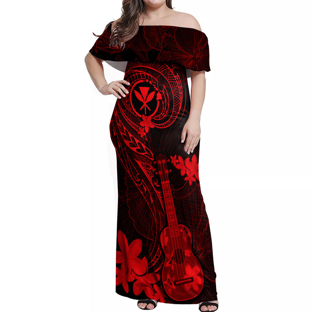 hawaii-off-shoulder-maxi-dress-ukulele-mix-polynesian-plumeria-red-version