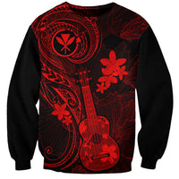 hawaii-sweatshirt-ukulele-mix-polynesian-plumeria-red-version
