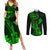 hawaii-couples-matching-summer-maxi-dress-and-long-sleeve-button-shirts-ukulele-mix-polynesian-plumeria-green-version