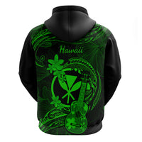 Hawaii Hoodie Ukulele Mix Polynesian Plumeria Green Version LT14 - Polynesian Pride