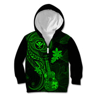 Hawaii Kid Hoodie Ukulele Mix Polynesian Plumeria Green Version LT14 - Polynesian Pride