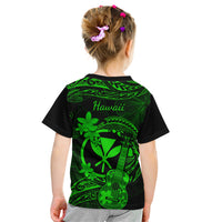 Hawaii Kid T Shirt Ukulele Mix Polynesian Plumeria Green Version LT14 - Polynesian Pride