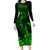 hawaii-long-sleeve-bodycon-dress-ukulele-mix-polynesian-plumeria-green-version