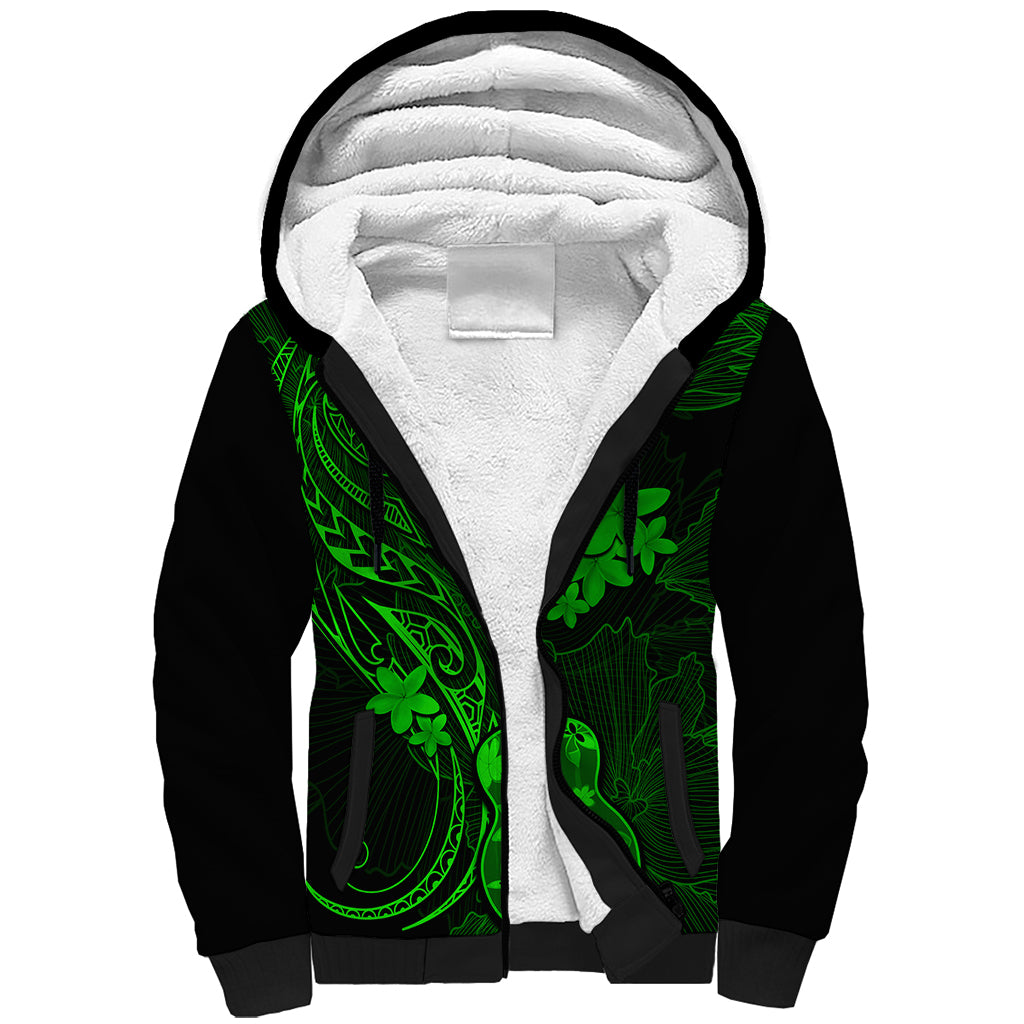 hawaii-sherpa-hoodie-ukulele-mix-polynesian-plumeria-green-version