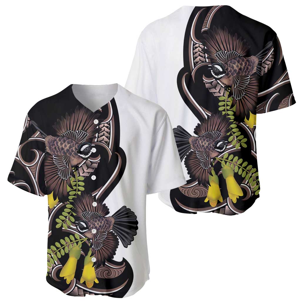 New Zealand Valentines Day Baseball Jersey Piwakawaka Lovers Maori Koru Tattoo - Polynesian Pride