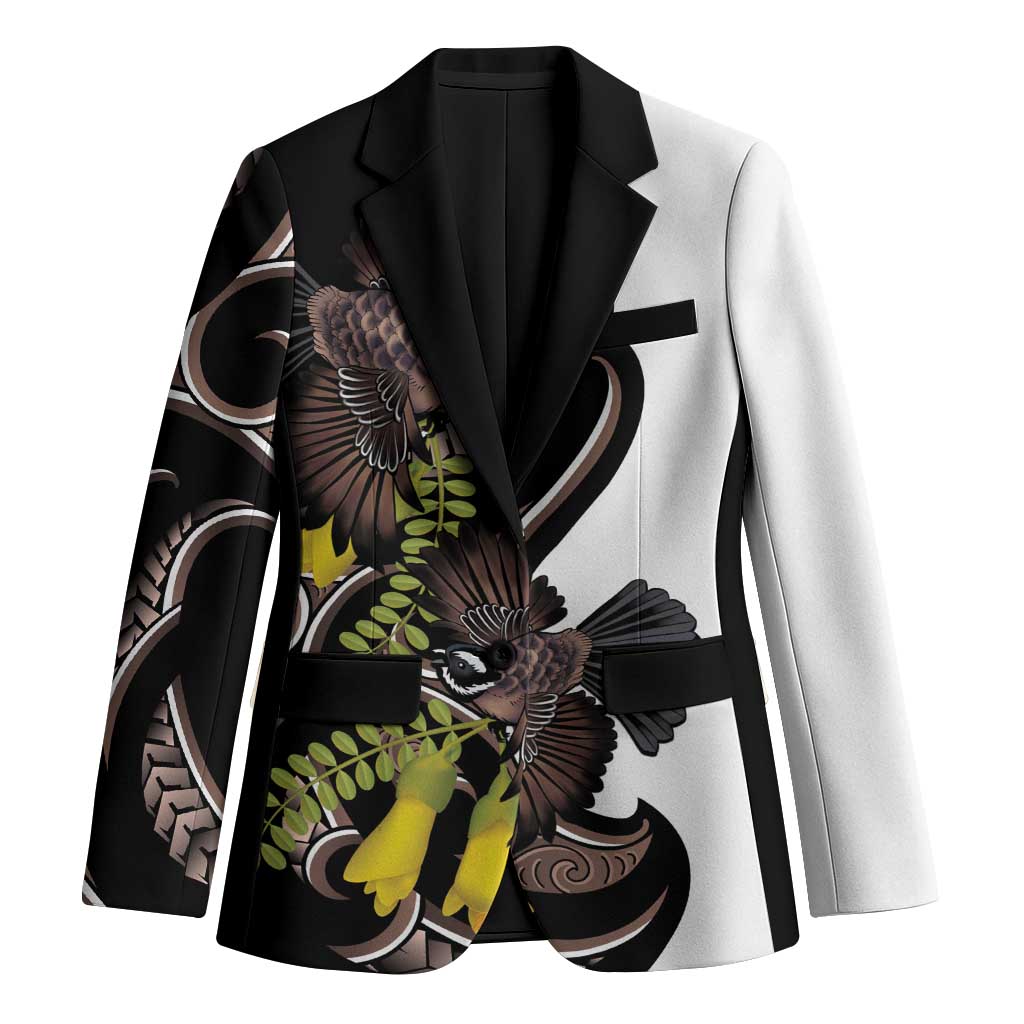 New Zealand Valentines Day Blazer Piwakawaka Lovers Maori Koru Tattoo - Polynesian Pride
