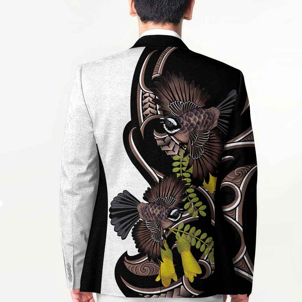 New Zealand Valentines Day Blazer Piwakawaka Lovers Maori Koru Tattoo - Polynesian Pride