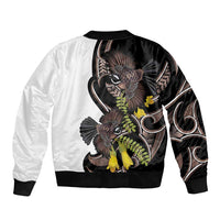 New Zealand Valentines Day Bomber Jacket Piwakawaka Lovers Maori Koru Tattoo - Polynesian Pride