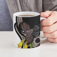 New Zealand Valentines Day Ceramic Mug Piwakawaka Lovers Maori Koru Tattoo - Polynesian Pride