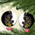 New Zealand Valentines Day Ceramic Ornament Piwakawaka Lovers Maori Koru Tattoo - Polynesian Pride