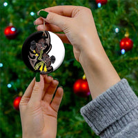 New Zealand Valentines Day Ceramic Ornament Piwakawaka Lovers Maori Koru Tattoo - Polynesian Pride