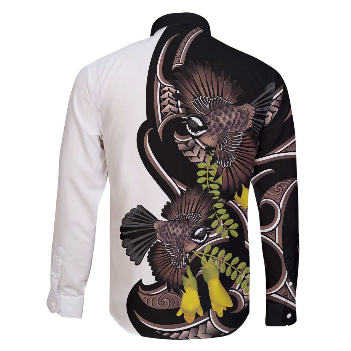 New Zealand Valentines Day Family Matching Off The Shoulder Long Sleeve Dress and Hawaiian Shirt Piwakawaka Lovers Maori Koru Tattoo - Polynesian Pride
