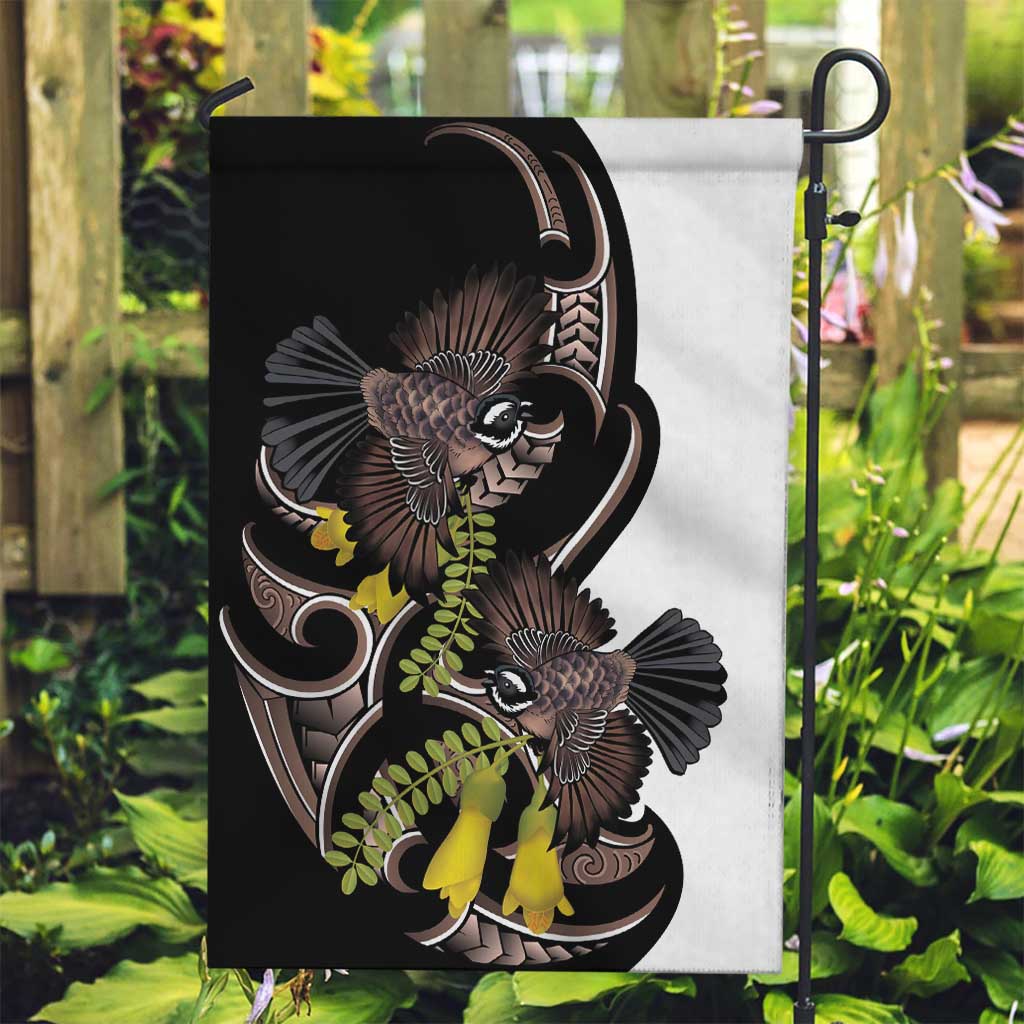 New Zealand Valentines Day Garden Flag Piwakawaka Lovers Maori Koru Tattoo - Polynesian Pride