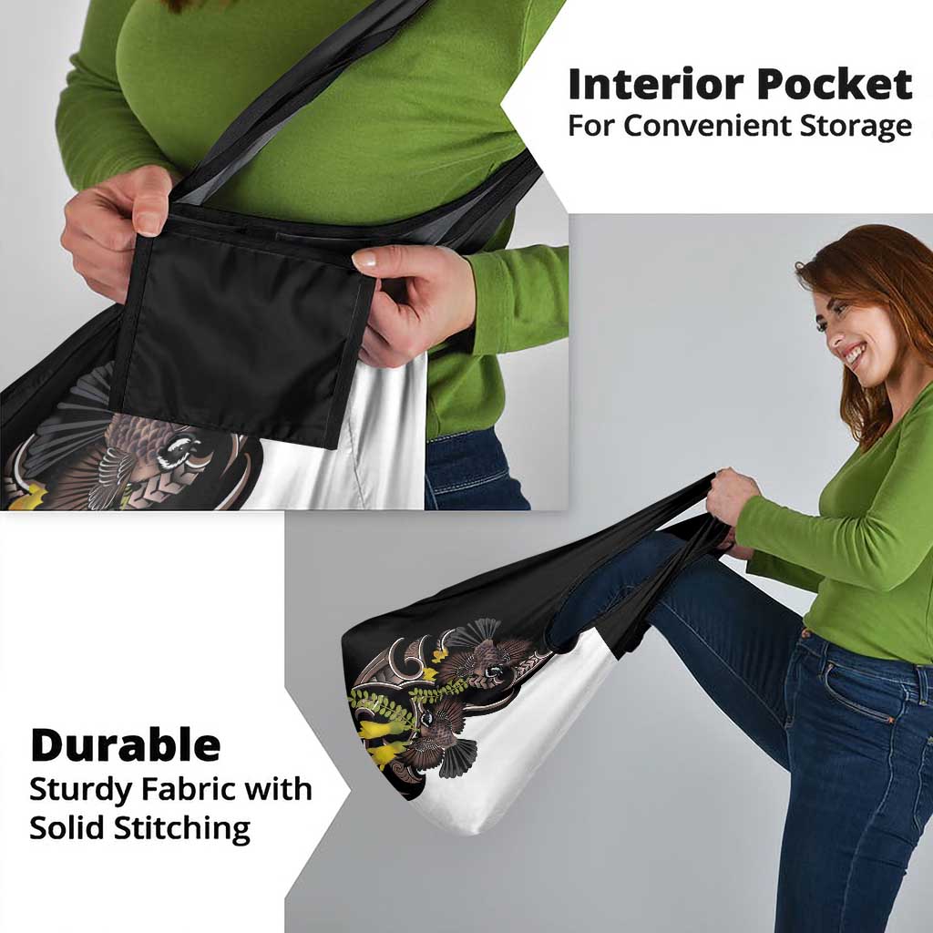 New Zealand Valentines Day Grocery Bag Piwakawaka Lovers Maori Koru Tattoo - Polynesian Pride