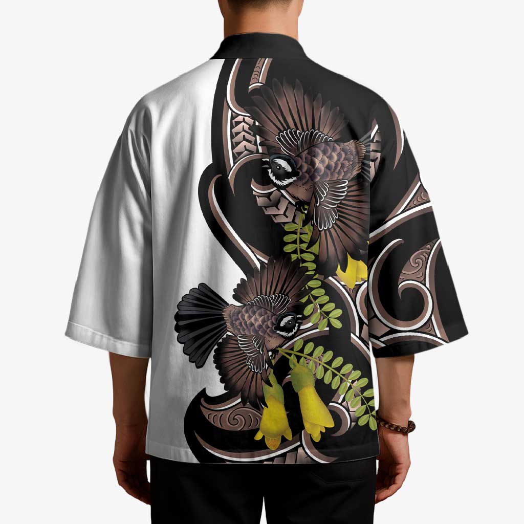 New Zealand Valentines Day Kimono Piwakawaka Lovers Maori Koru Tattoo - Polynesian Pride
