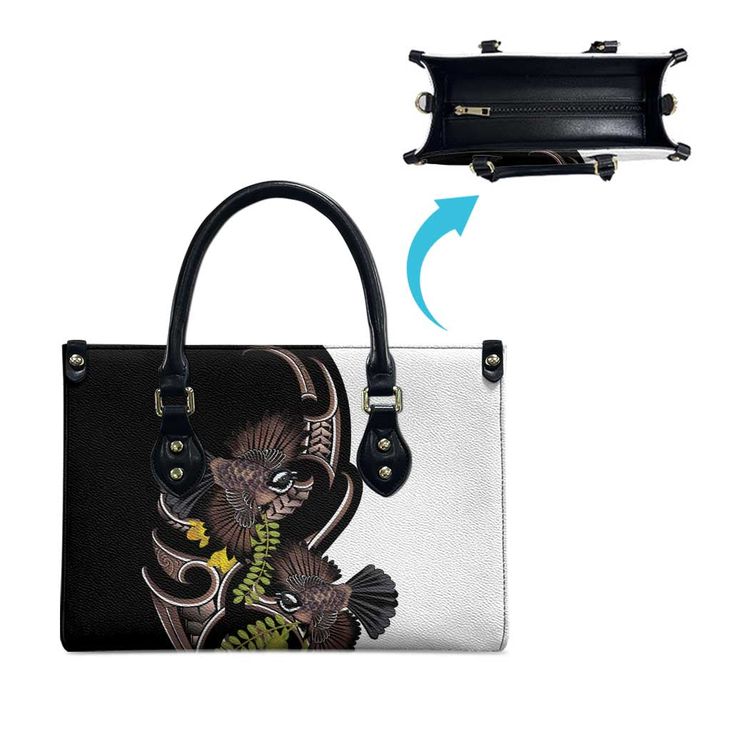 New Zealand Valentines Day Leather Bag Piwakawaka Lovers Maori Koru Tattoo - Polynesian Pride