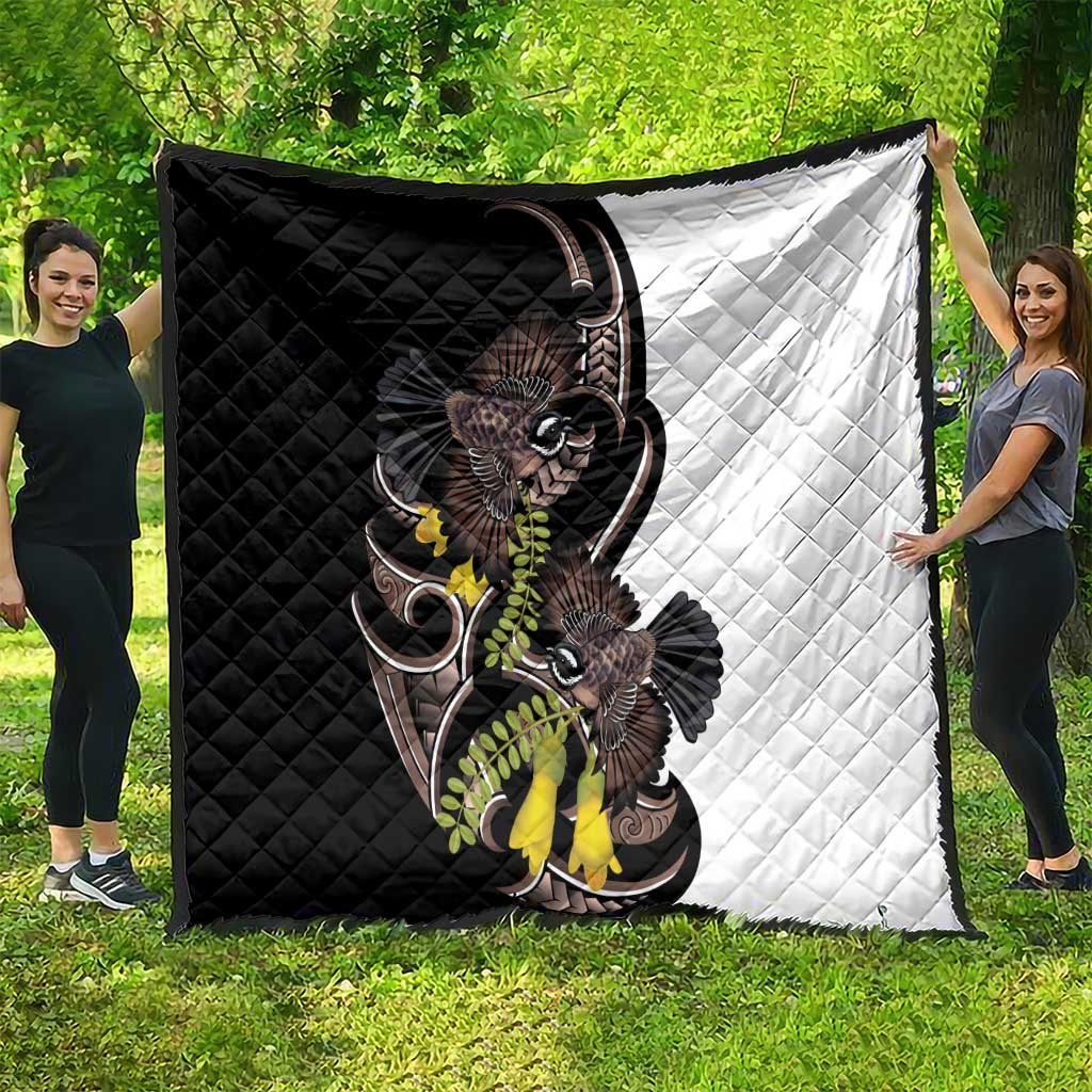 New Zealand Valentines Day Quilt Piwakawaka Lovers Maori Koru Tattoo - Polynesian Pride