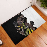New Zealand Valentines Day Rubber Doormat Piwakawaka Lovers Maori Koru Tattoo - Polynesian Pride