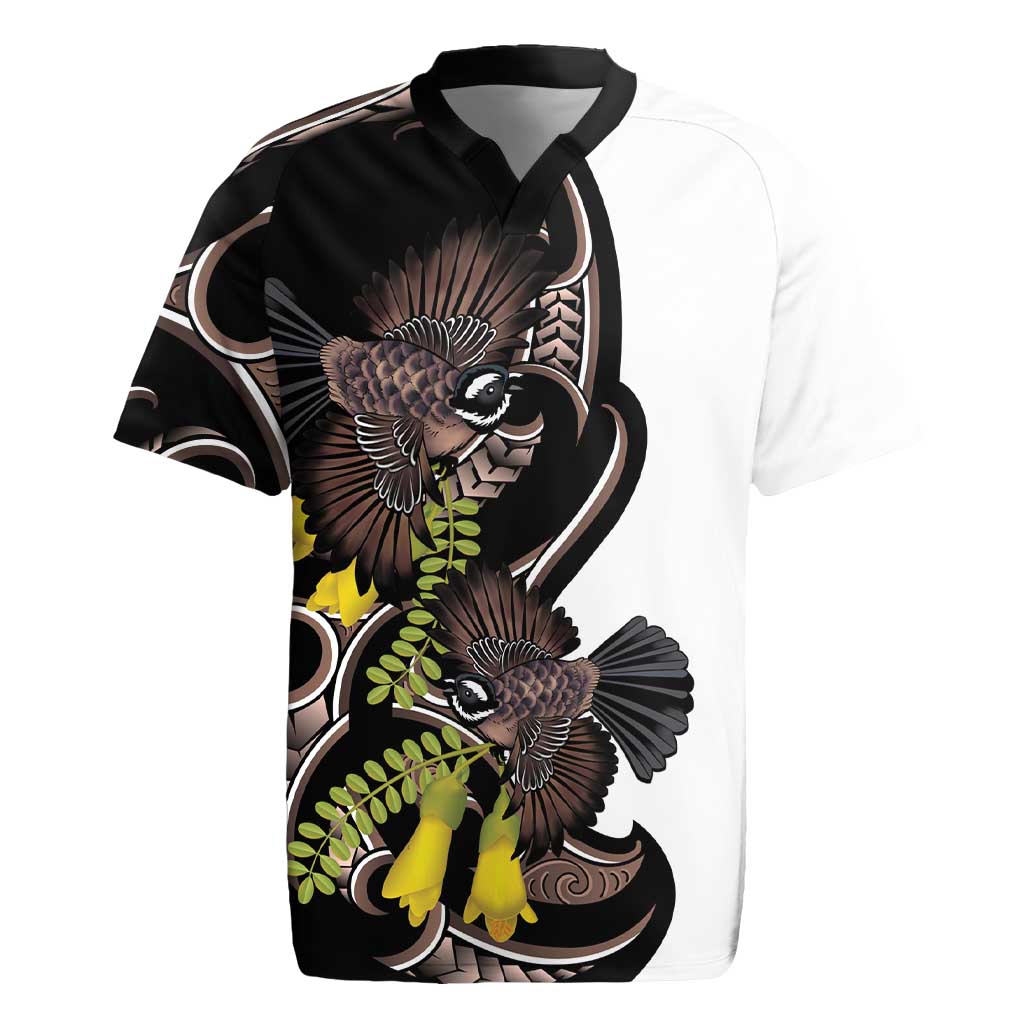New Zealand Valentines Day Rugby Jersey Piwakawaka Lovers Maori Koru Tattoo - Polynesian Pride